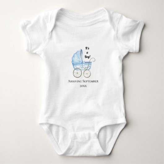 Het is een jongen! Blue Baby zwangerschapsaankondi Romper (Voorkant)