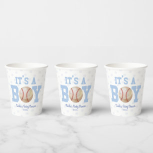 Het is een jongen! Blue Baseball Baby shower Papieren Bekers