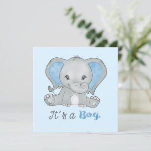 Het is een Jongen Blue Photo Boy Elephant Announce