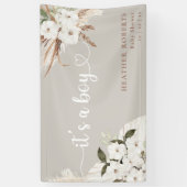 Het is een jongen Boho bloem neutrale baby shower  Spandoek (Verticaal)