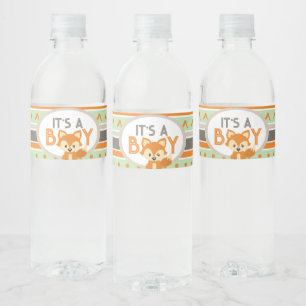 Het Is Een Jongen Bos Vos Bos Waterfles Labels Etiket