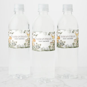 Het is een jongen, bosbeesten waterfles etiket