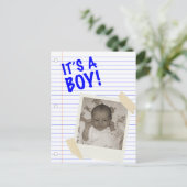 Het is een jongen briefkaart (Staand voorkant)