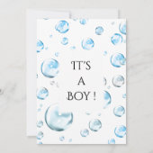 Het is een Jongen Bubble Baby shower Uitnodiging (Achterkant)