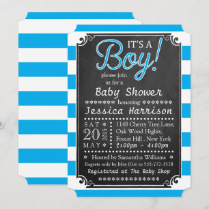 Het is een jongen! Chalkboard Baby Shower-uitnodig Kaart