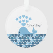 Het is een jongen Cute Whale Ornament (achterkant)