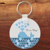 Het is een jongen! Cute Whale Sleutelhanger (Voorkant)