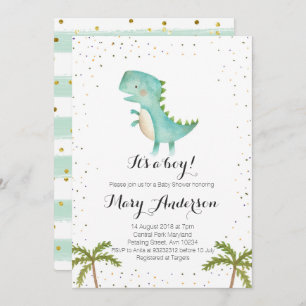 Het is een Jongen Dinosaur Baby shower Uitnodiging