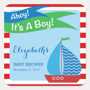 Het is een jongen, een rood nicht Baby shower Vierkante Sticker