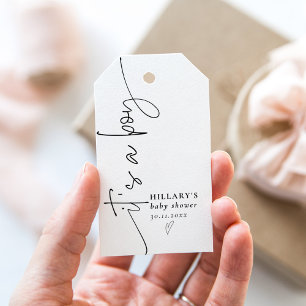 Het is een jongen Elegante Calligrafie Baby Shower Cadeaulabel