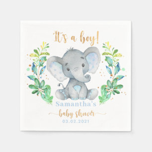 Het is een jongen! Elephant Baby shower Napkins Servet