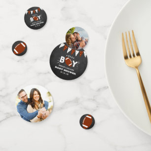 Het is een jongen! Football thema Baby shower foto Confetti