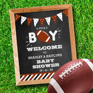 Het is een jongen! Football thema Baby shower welk Poster