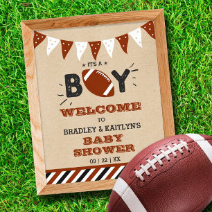 Het is een jongen! Football thema Baby shower welk Poster