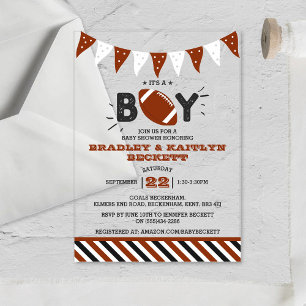 Het is een jongen! Football thema gecodeerd Baby s Acryl Uitnodigingen