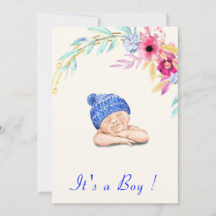 Het is een jongen! Gelukkig Slaapend Baby shower