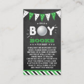 Het is een jongen! Golfthema Baby shower Boek aanv Informatiekaartje (Voorkant)