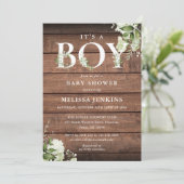 Het is een jongen groene brief houten rustieke bab kaart (Staand voorkant)