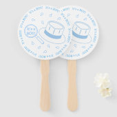 Het is een jongen! handwaaier (Voorkant en achterkant)