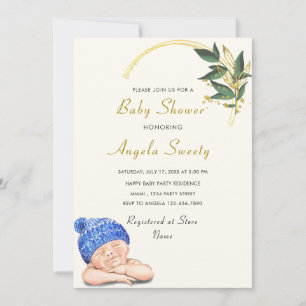 Het is een Jongen Happy Sleeping Baby Shower Uitno