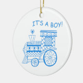 Het is een jongen keramisch ornament (Links)