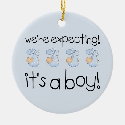 Het is een jongen keramisch ornament (Voorkant)