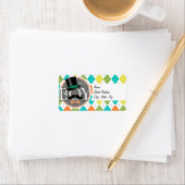 Het is een jongen! Kleurrijke Argyle Etiket (Insitu)