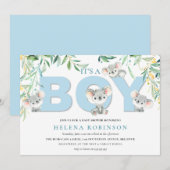 Het is een jongen Koala baby douche uitnodigingen (Voorkant / Achterkant)