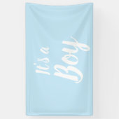 Het is een jongen, lichtblauw, baby shower, sekses spandoek (Verticaal)