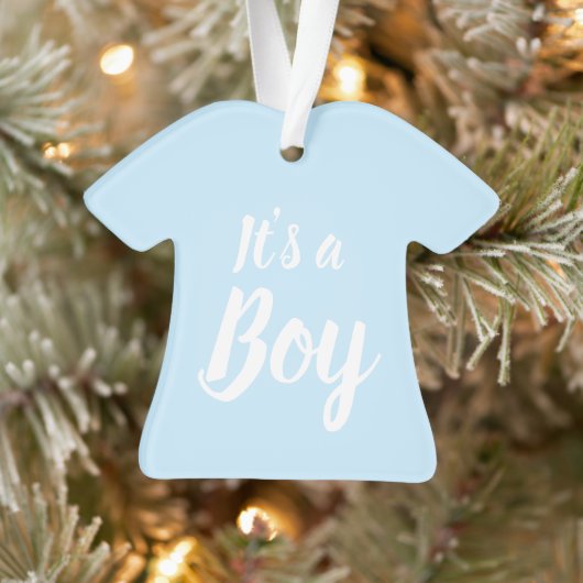 Het is een jongen, lichtblauw baby shower, seksesp ornament (Boom)