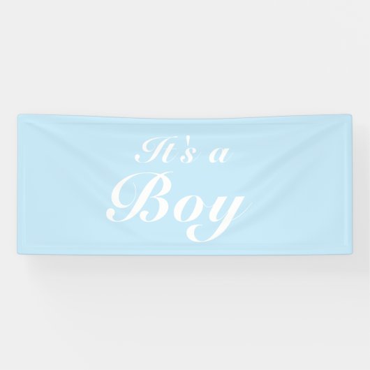 Het is een jongen, lichtblauw baby shower, seksesp spandoek (Horizontaal)