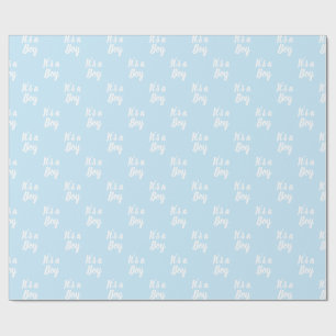 Het is een Jongen, lichtblauw wit baby shower cade Cadeaupapier