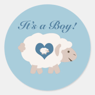 Het is een jongen! Mama Sheep Ronde Sticker