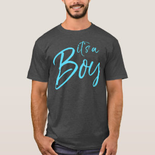 Het is een jongen met een paardenblauw kind.. die t-shirt