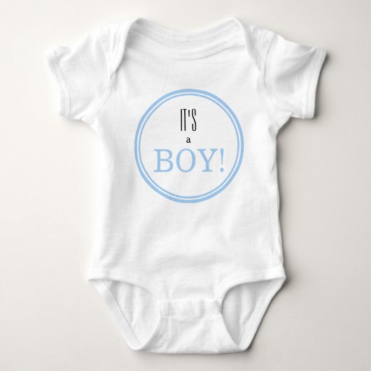 Het is een jongen! Moderne blauwe baby geslacht on Romper (Voorkant)