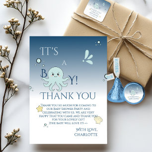 Het is een jongen! Mooie Oceaan Dieren Baby Shower Bedankkaart