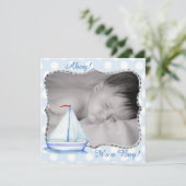 Het is een jongen, Nautical Birth Announcement Aankondiging (Staand voorkant)