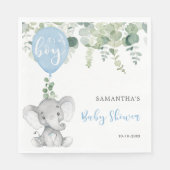 Het is een jongen olifant ballonnen baby shower gr servet (Voorkant)