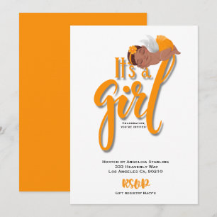 Het is een jongen oranje verjaardagskaart aankondiging