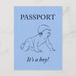 Het is een jongen paspoort aankondiging