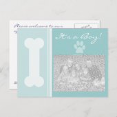 Het is een jongen! Puppy Briefkaart (Voorkant / Achterkant)