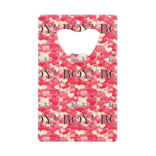 Het is een jongen! Red Hearts Credit Kaart Bottle Kredietkaart Flessenopener