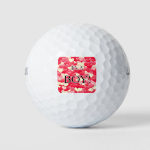 Het is een jongen! Rode harten Golfballen