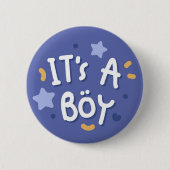 Het is een jongen ronde button 5,7 cm (Voorkant)