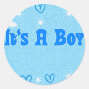 Het is een jongen_ ronde sticker