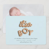 Het is een jongen! Roos goud/BLUE Aankondiging (Voorkant / Achterkant)
