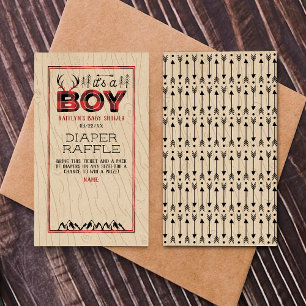 Het is een jongen! Rustic Play Lumberjack Baby sho Informatiekaartje