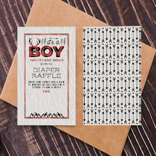 Het is een jongen! Rustic Play Lumberjack Baby sho Informatiekaartje