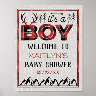 Het is een jongen! Rustic Play Lumberjack Baby sho Poster