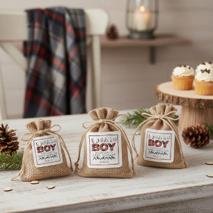 Het is een jongen! Rustic Play Lumberjack Baby sho Vierkante Sticker